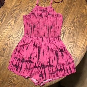 Pink Tye Dye Halter Romper